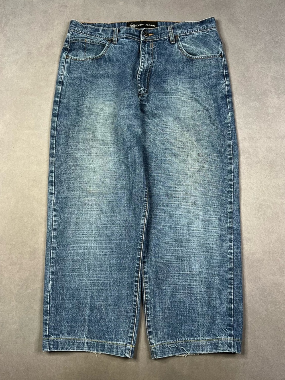 Vintage Straight-Leg Blue Denim Jeans